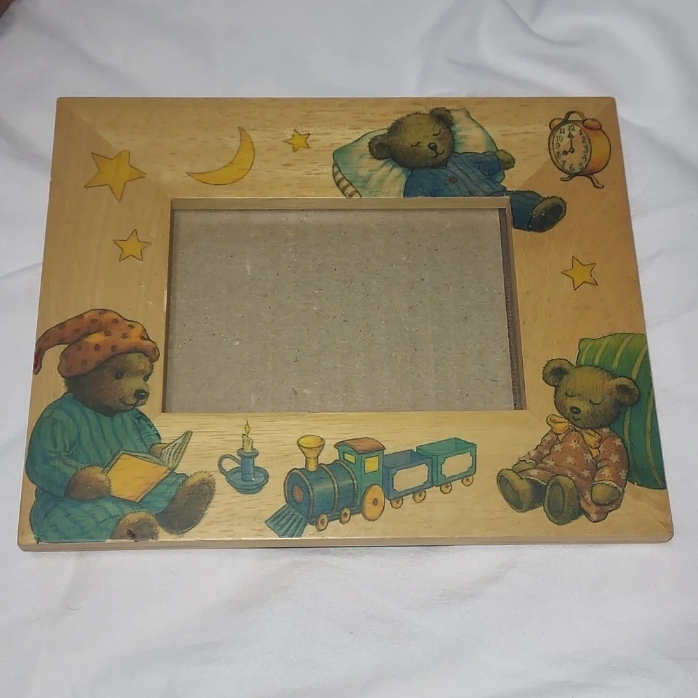 VINTAGE Fetco Teddy Bear wood Frame